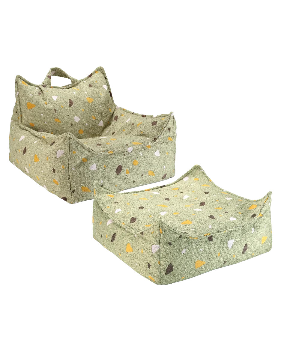 SET Beanbag Chair Terrazzo + Ottoman | 3 kleuren