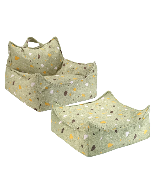 SET Beanbag Chair Terrazzo + Ottoman | 3 kleuren