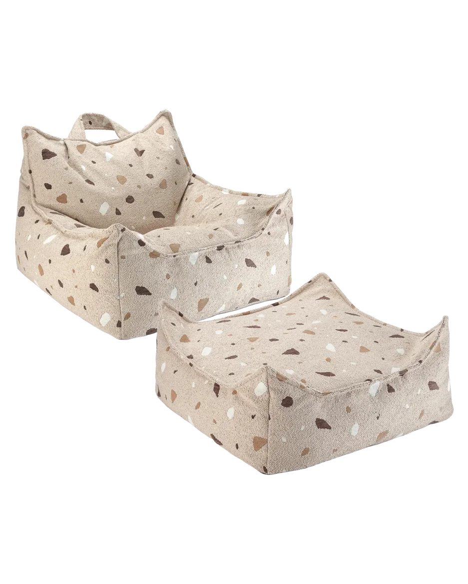 SET Beanbag Chair Terrazzo + Ottoman | 3 kleuren