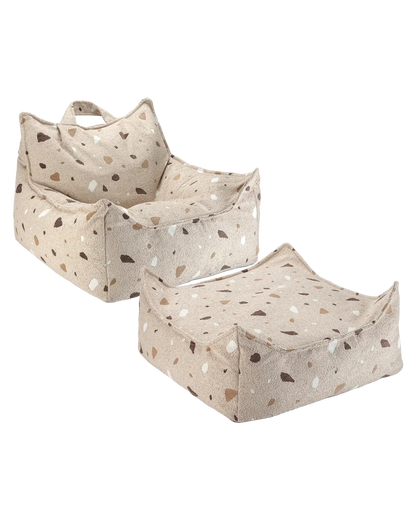 SET Beanbag Chair Terrazzo + Ottoman | 3 kleuren
