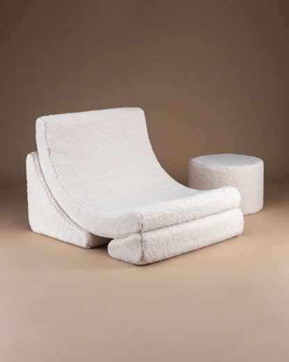 Cream White Moon Chair - Teddy