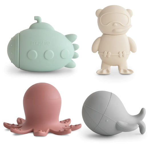 ENSEMBLE DE BAIN Mushie 4-PACK - Sealife 