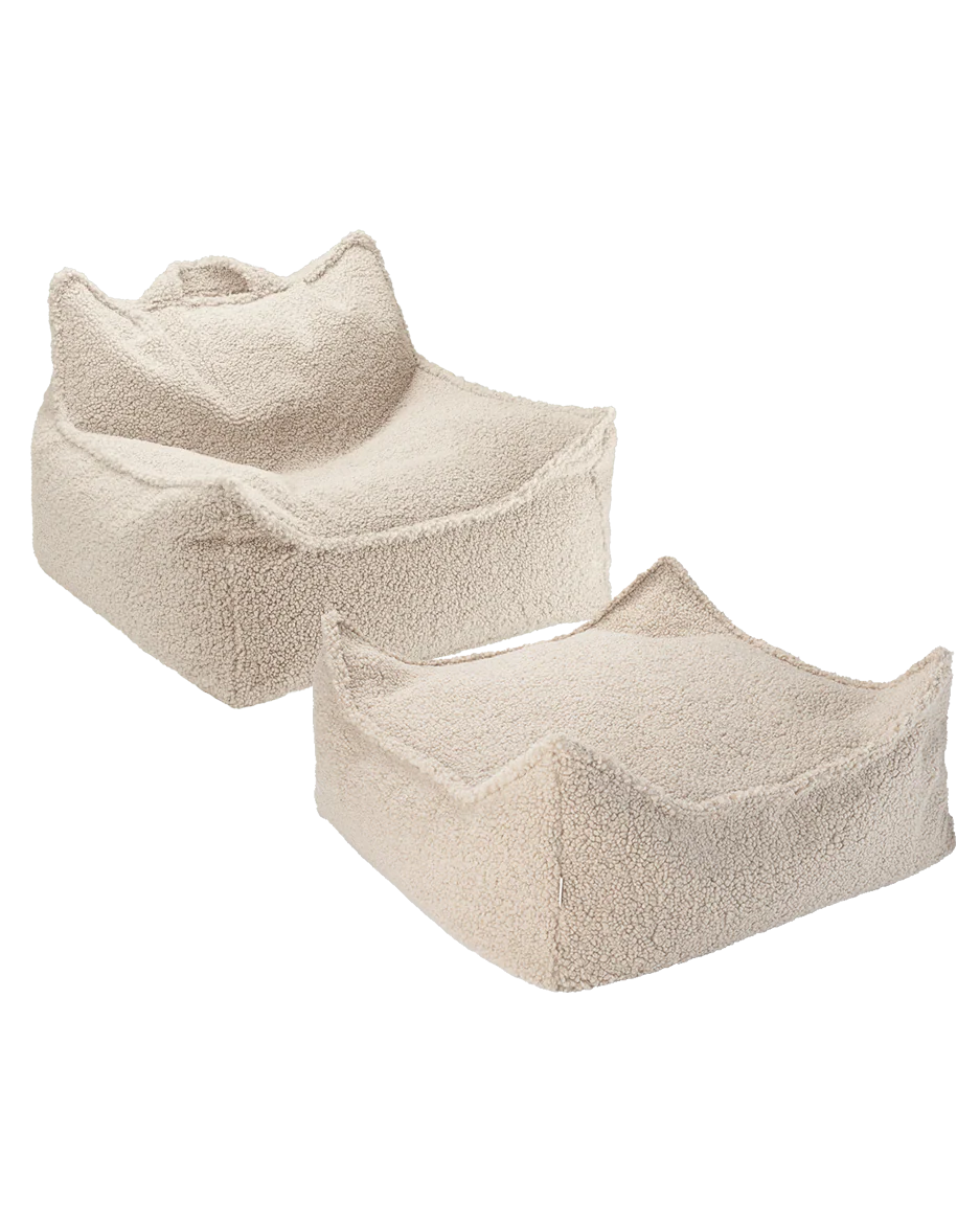 SET Beanbag Chair Teddy + Ottoman | 6 kleuren