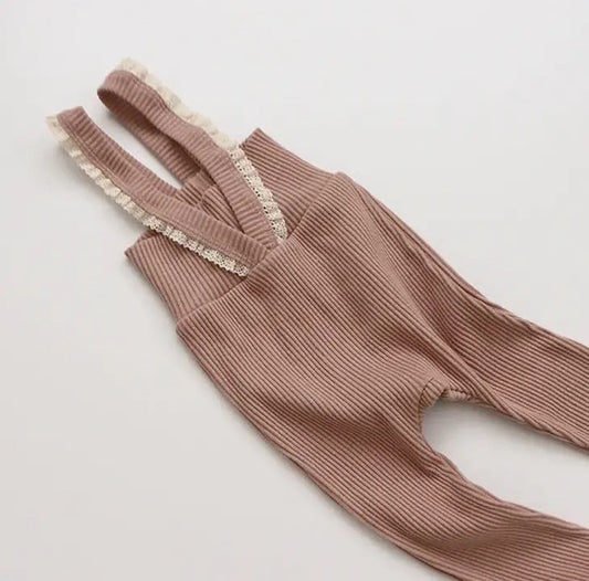 Joli pantalon à bretelles - Rose Foncé