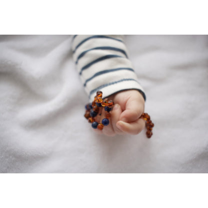 Amber en blauwe Lapis Lazuli - Babyketting