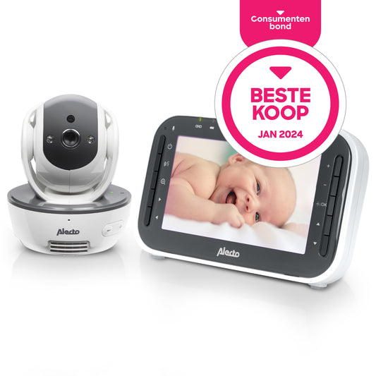 Alecto DVM200XL Babyfoon Wit/Grijs - extra groot 12,7 cm kleurenscherm