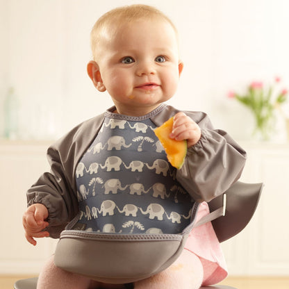 Neopreen slabbetje met raglanmouwen olifanten