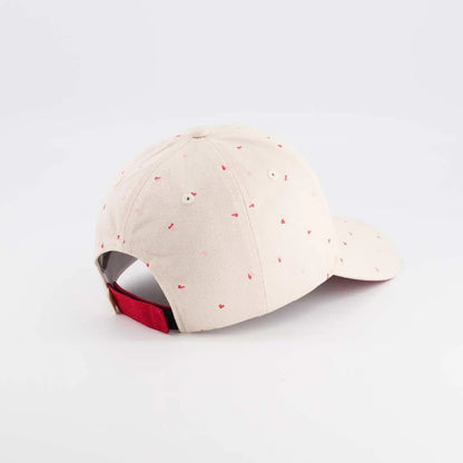 Casquette solaire enfant | Câlins gratuits - beige avec coeurs 