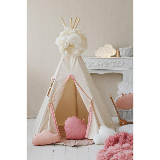 Tipi met pompons en mattenset "Pluizige pompons"