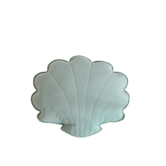 Fluwelen schelpkussen 'Powder Mint'