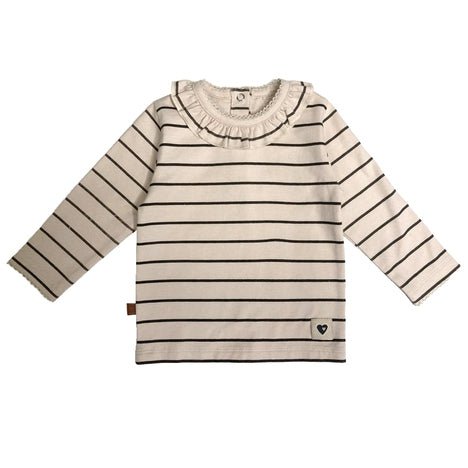 Gestreept T-shirt kinderen | Beige