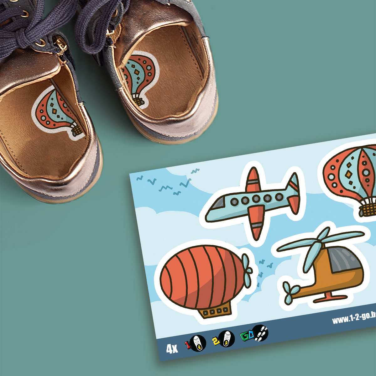 Schoenstickers - hulp voor links en rechts aantrekken - 14 varianten