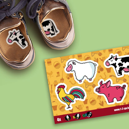 Schoenstickers - hulp voor links en rechts aantrekken - 14 varianten