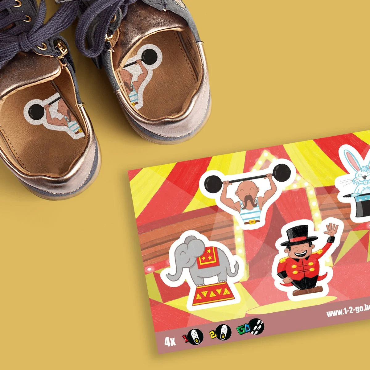 Schoenstickers - hulp voor links en rechts aantrekken - 14 varianten