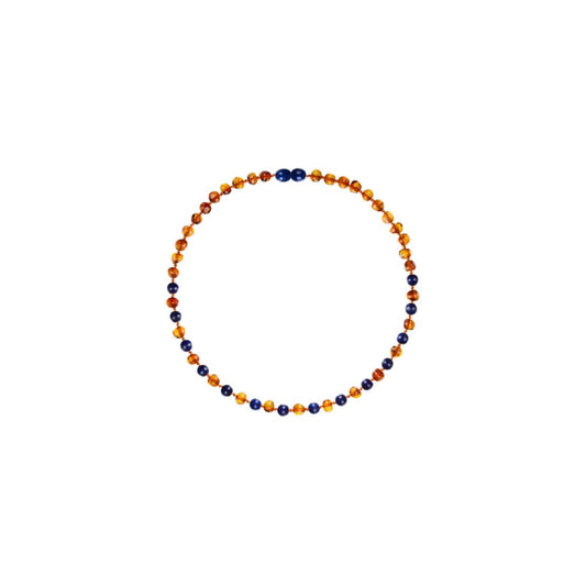 Amber en blauwe Lapis Lazuli - Babyketting