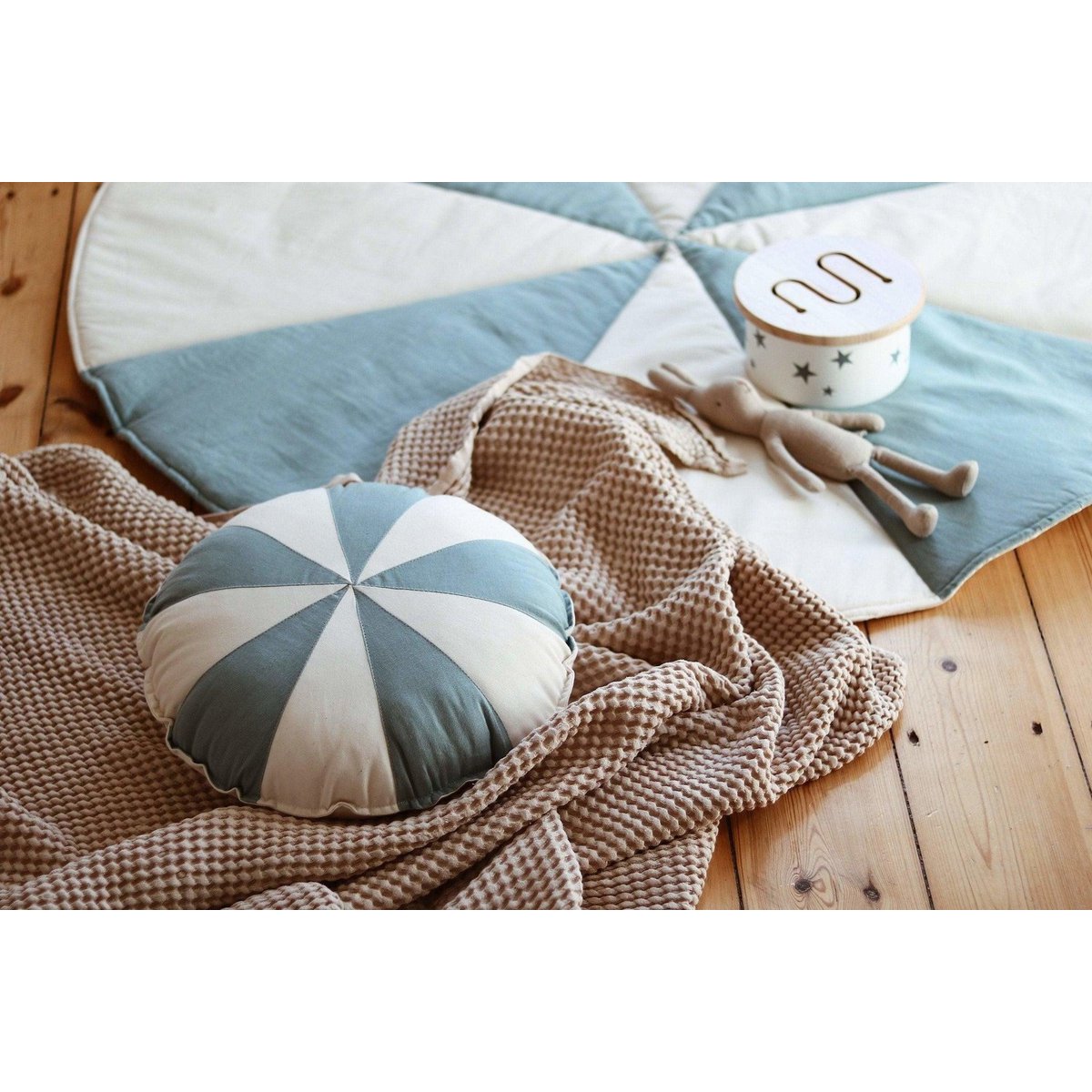 Ronde Patchwork Mat "Blue Candy"