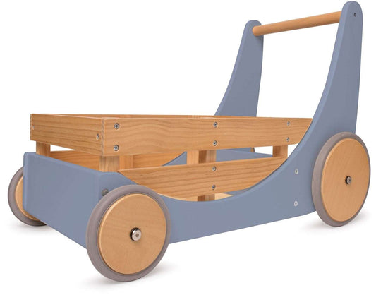 Kinderfeets 2-in-1 houten opbergkar & loopwagen - Slate Blue