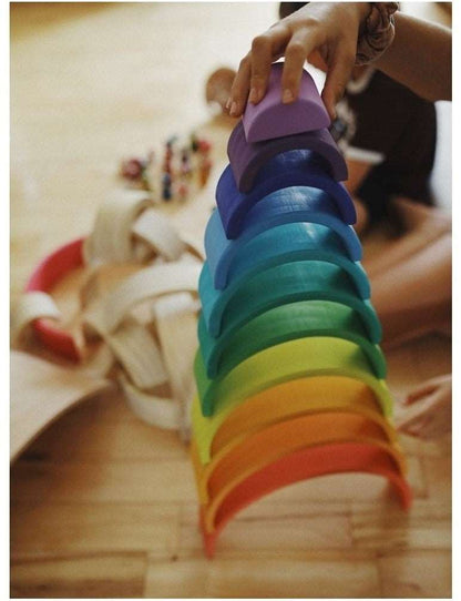 Kinderfeets houten speelgoed regenboog groot