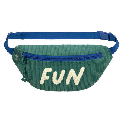 Mini Bum Bag Cord Little Gang Fun ocean green - Heuptas