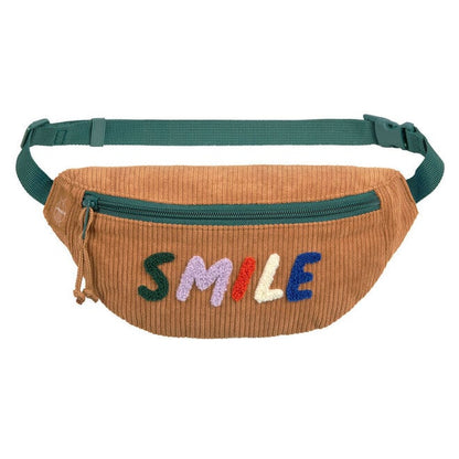 Mini Bum Bag Cord Little Gang Smile caramel - Heuptas