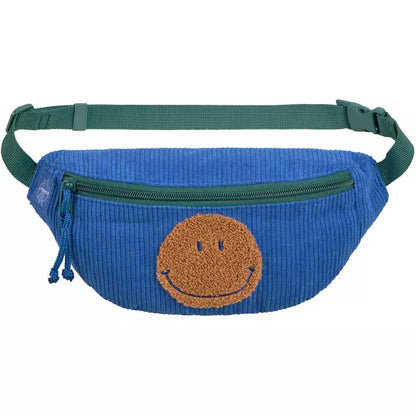 Mini Bum Bag Cord Little Gang Smile blue - Heuptas