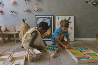 Duurzaam hout gemixte blokken Kinderfeets - Naturel