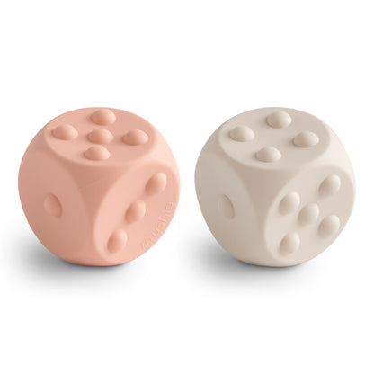 MUSHIE Dés Presse Jouet Silicone - Blush / Shifting Sands