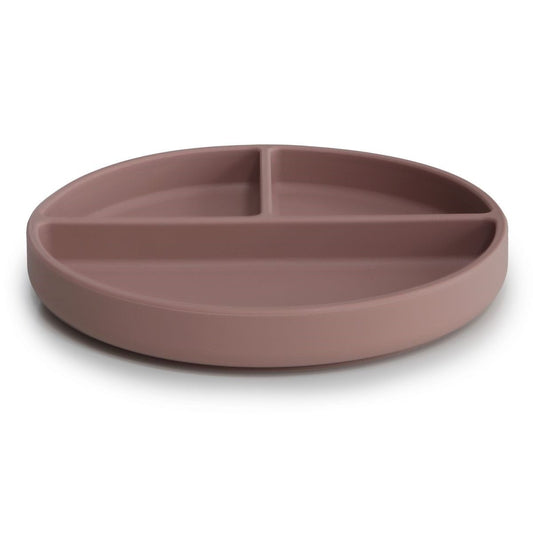 Assiette silicone MUSHIE - Mauve Nuageux