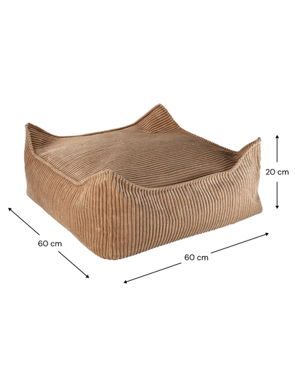 Ottoman CORDUROY poef vierkant  - 6 kleuren